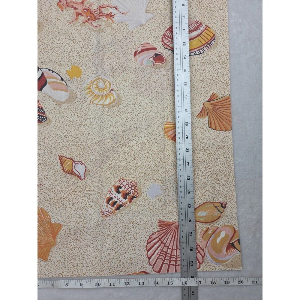Martex SEASIDE 1 Flat Sheet & 2 Pillowcases Gloria Vanderbilt Seashells 1970s
